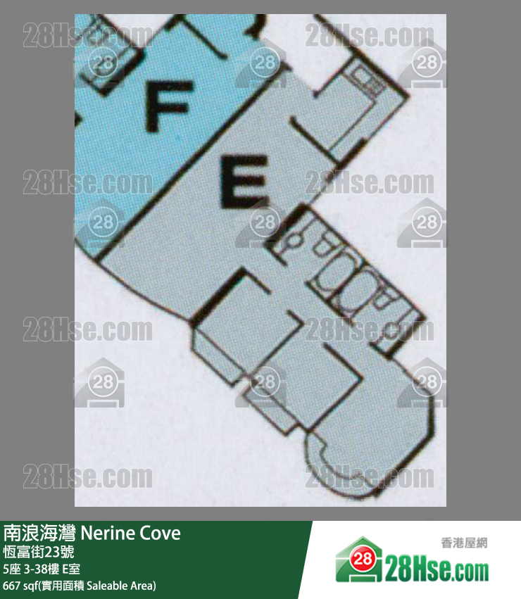 南浪海湾 5座 6楼 E室 平面图