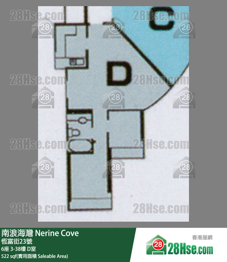 南浪海湾 6座 23楼 D室 平面图