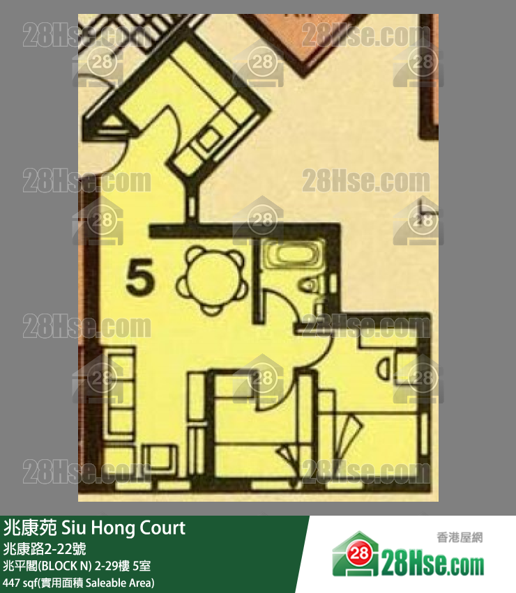 兆康苑 兆平閣(BLOCK N)4樓 5室 平面圖