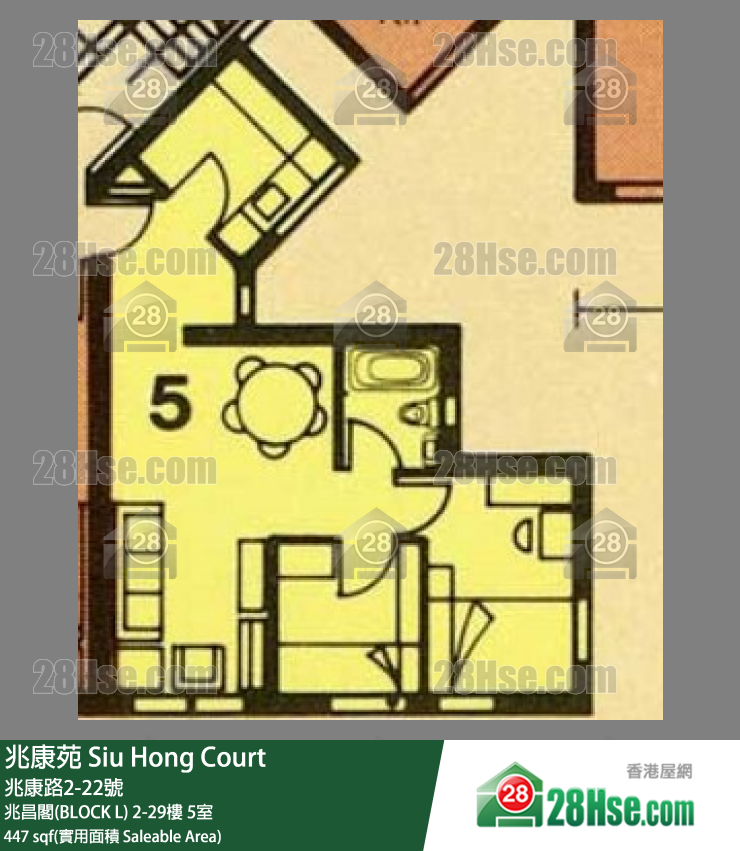 兆康苑 兆昌閣(BLOCK L)8樓 5室 平面圖