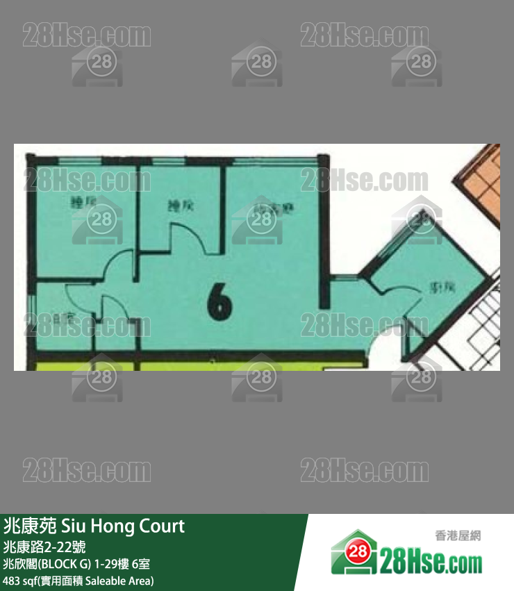 兆康苑 兆欣閣(BLOCK G)12樓 6室 平面圖