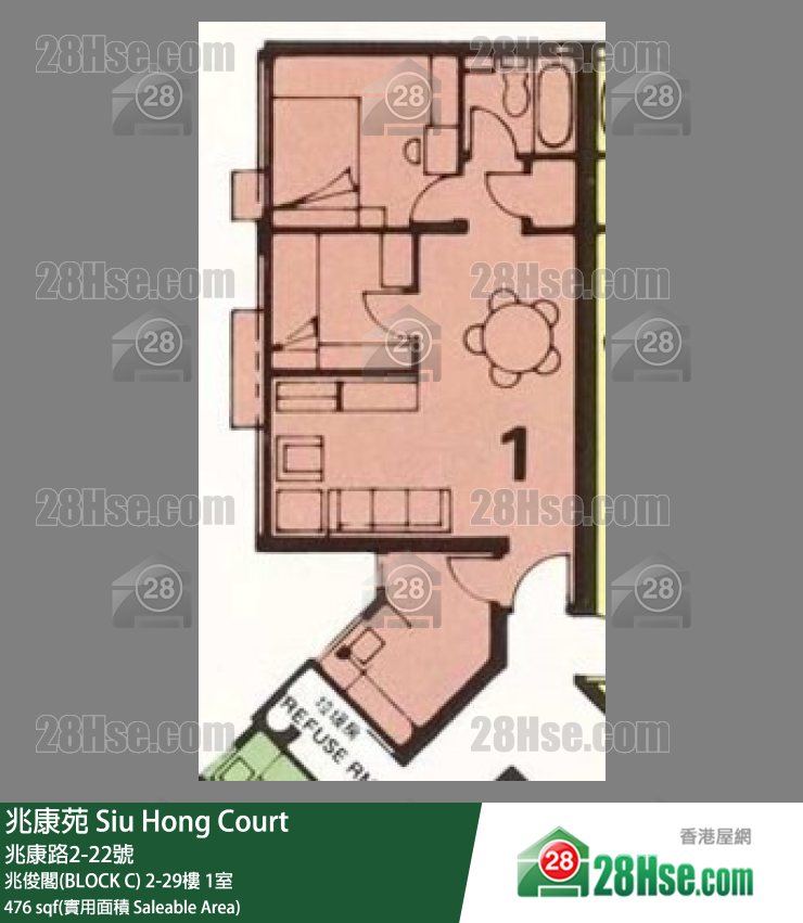 兆康苑 单位平面图(由 28Hse 提供)