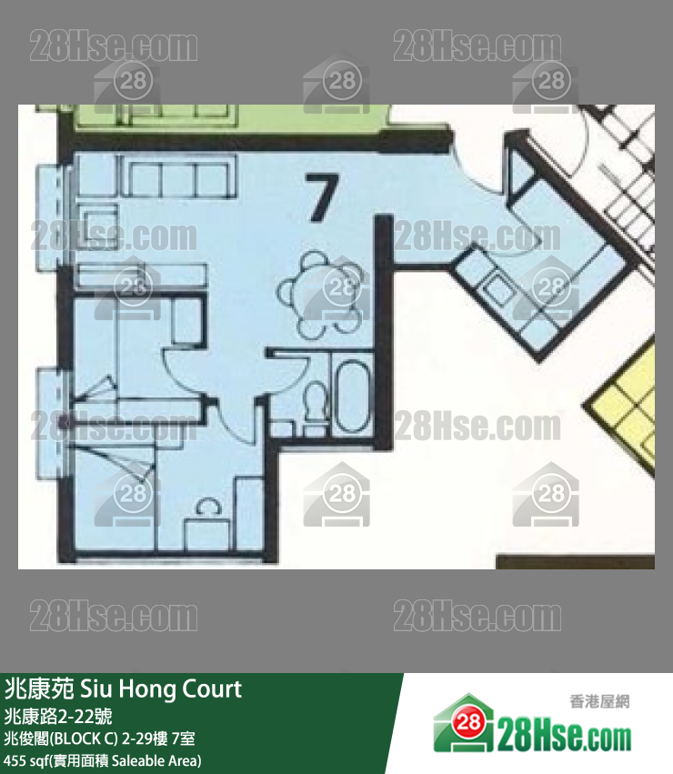 兆康苑 兆俊閣(BLOCK C)20樓 7室 平面圖