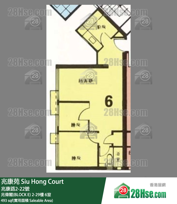 兆康苑 兆偉閣(BLOCK E)24樓 6室 平面圖