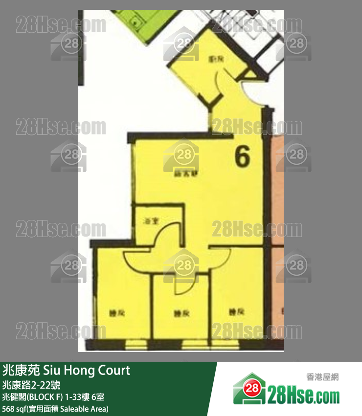 兆康苑 兆健閣(BLOCK F)33樓 6室 平面圖