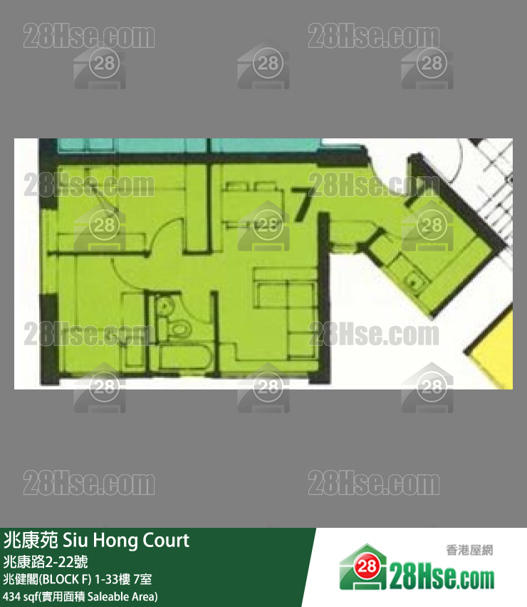 兆康苑 兆健閣(BLOCK F)15樓 7室 平面圖