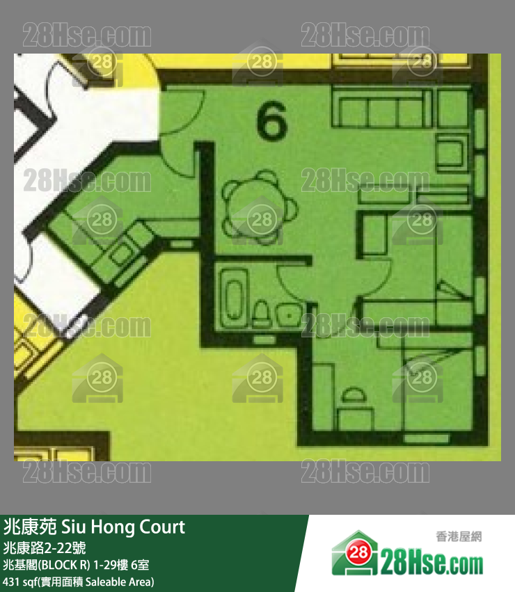 兆康苑 兆基閣(BLOCK R)26樓 6室 平面圖