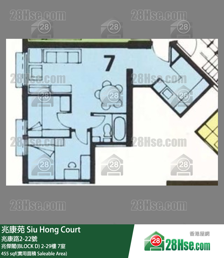 兆康苑 兆傑閣(BLOCK D)14樓 7室 平面圖