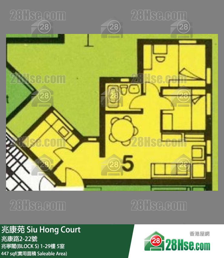 兆康苑 兆寧閣(BLOCK S) 24樓 5室 平面圖