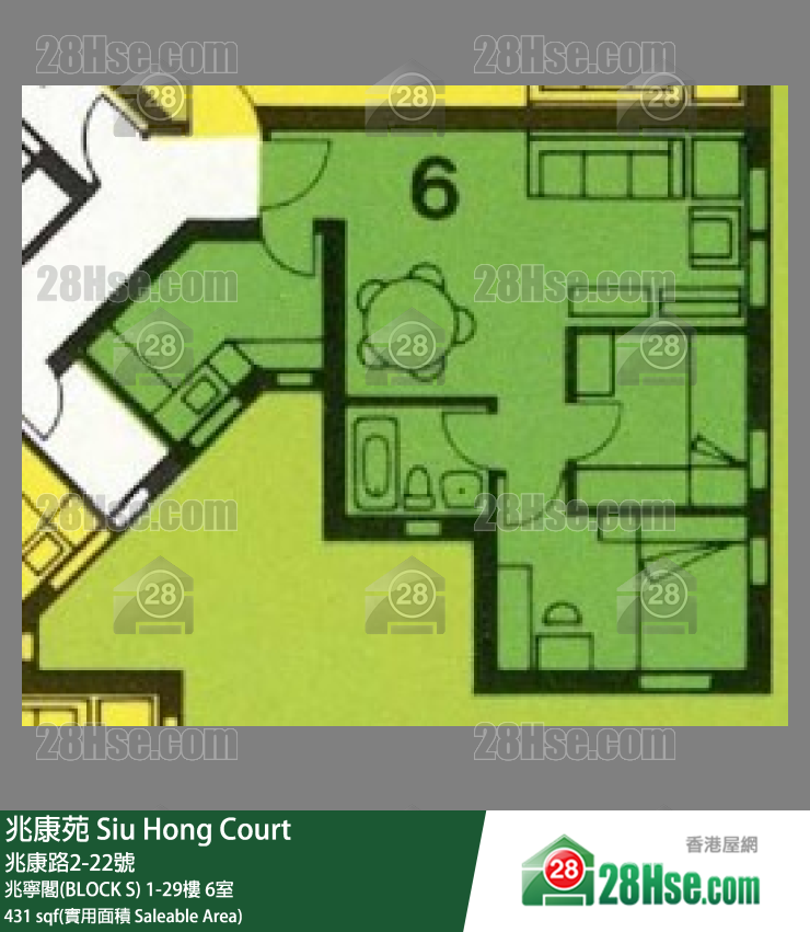 兆康苑 兆寧閣(BLOCK S)17樓 6室 平面圖