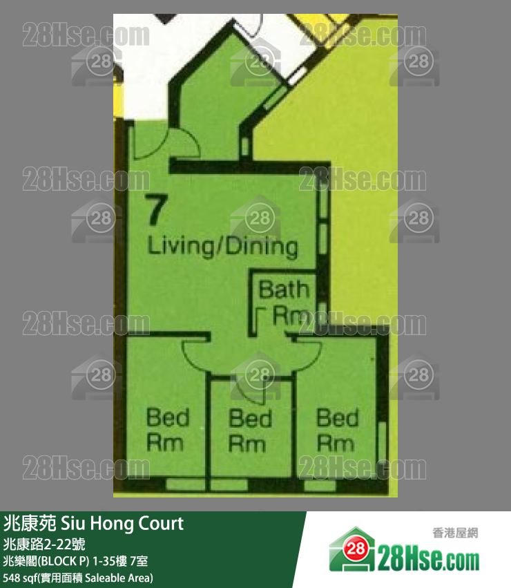 兆康苑 兆樂閣(BLOCK P)19樓 7室 平面圖