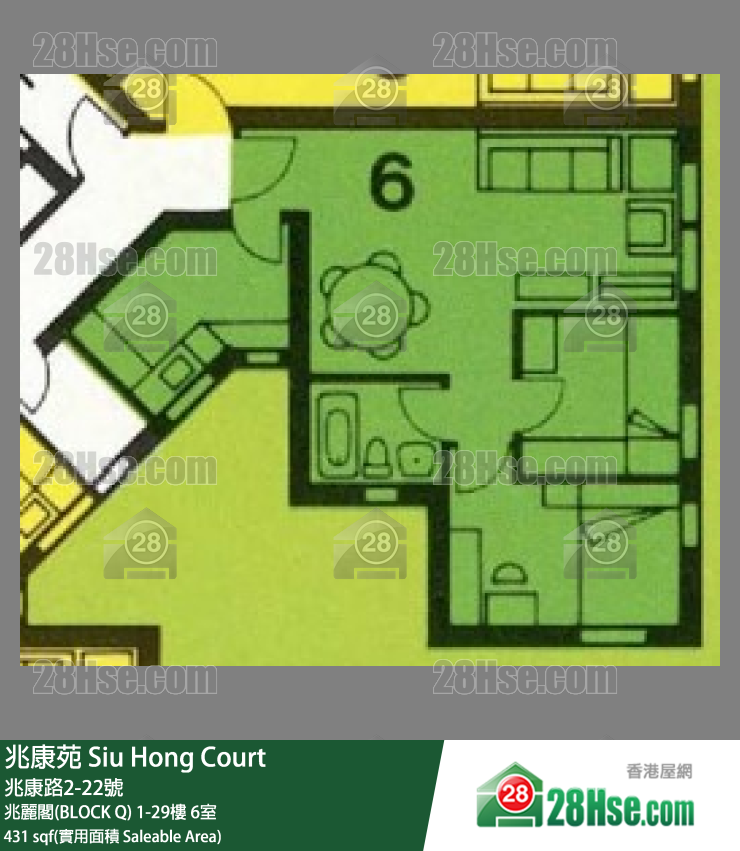 兆康苑 兆麗閣(BLOCK Q)15樓 6室 平面圖