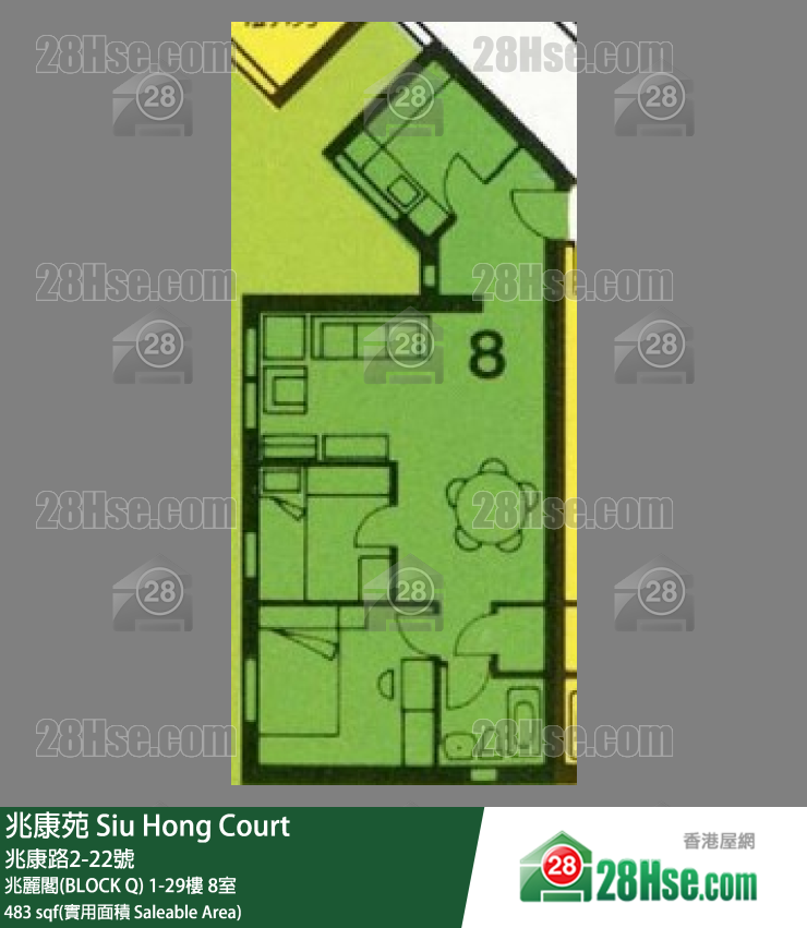 兆康苑 兆麗閣(BLOCK Q)18樓 8室 平面圖