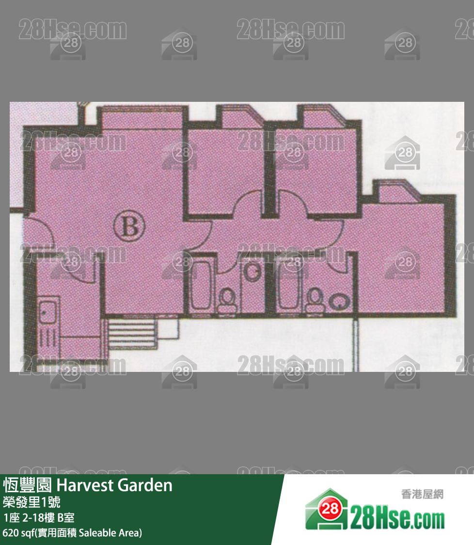 恆豐園 1座15樓 B室 平面圖