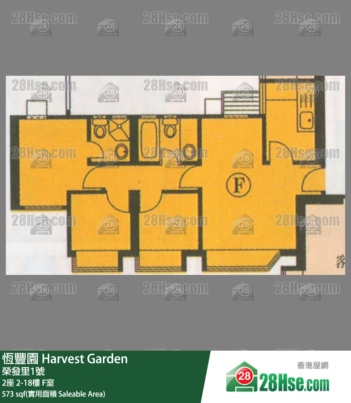 恒丰园 2座6楼 F室 平面图