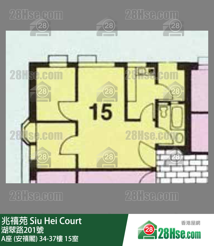 兆禧苑 A座 (安禧閣)37樓 15室 平面圖