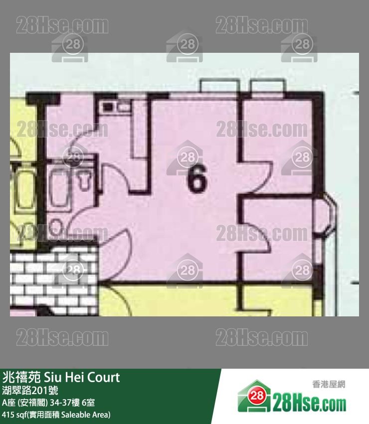 兆禧苑 A座 (安禧閣)36樓 6室 平面圖