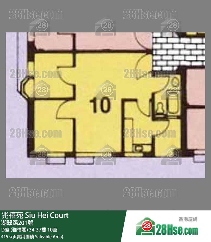 兆禧苑 D座 (雅禧閣)36樓 10室 平面圖