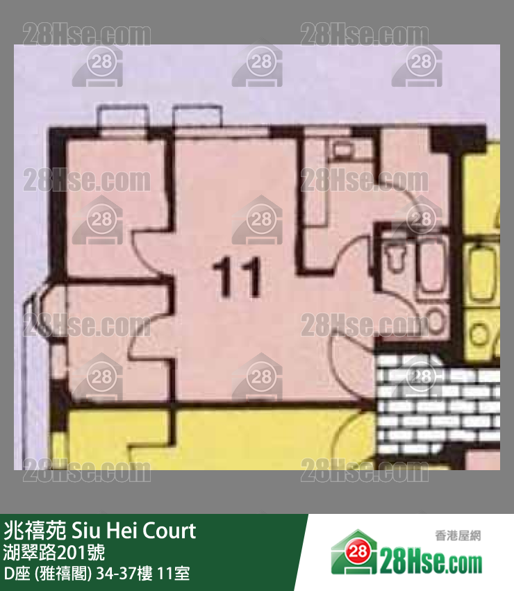 兆禧苑 D座 (雅禧閣)37樓 11室 平面圖