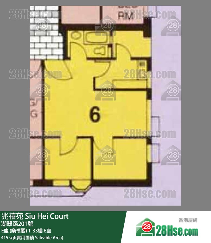 兆禧苑 E座 (樂禧閣)32樓 6室 平面圖