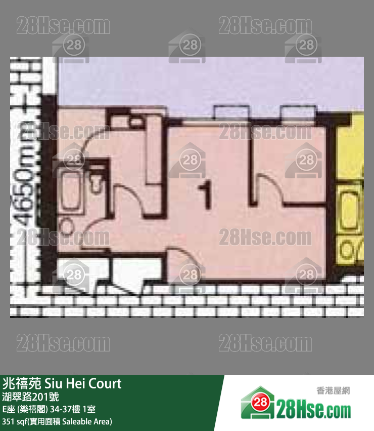 兆禧苑 E座 (樂禧閣)35樓 1室 平面圖