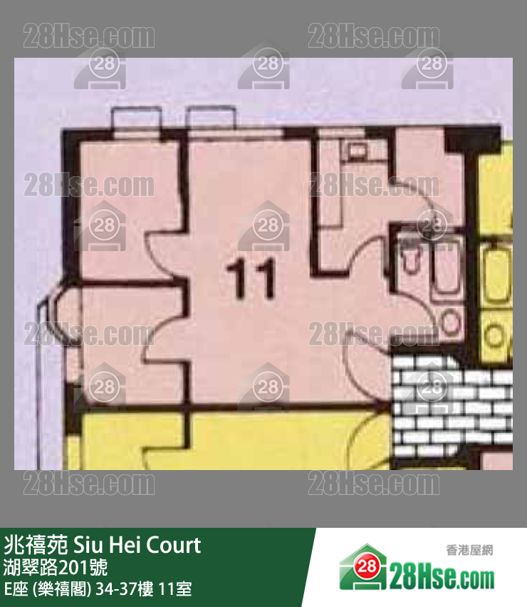 兆禧苑 E座 (樂禧閣)36樓 11室 平面圖