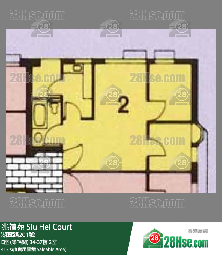 兆禧苑 E座 (樂禧閣)35樓 2室 平面圖