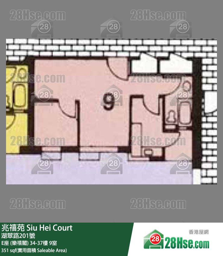 兆禧苑 E座 (樂禧閣)36樓 9室 平面圖