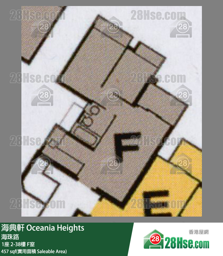 海典軒 1座 28樓 F室 平面圖