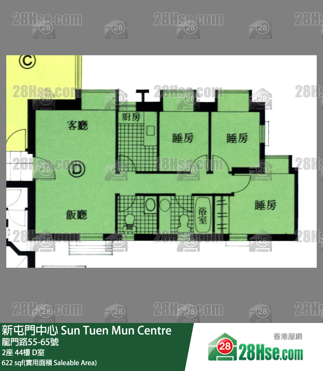 新屯門中心 2座44樓 D室 平面圖