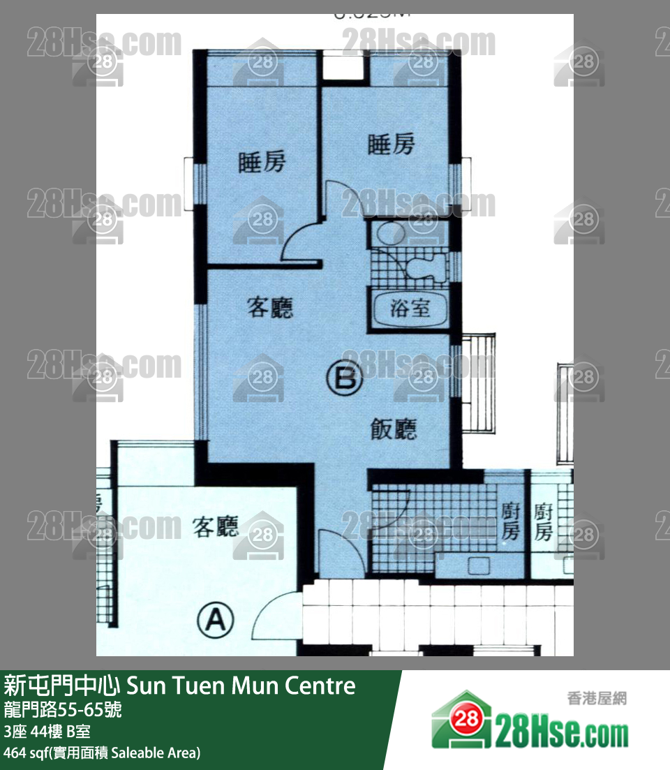 新屯門中心 3座44樓 B室 平面圖