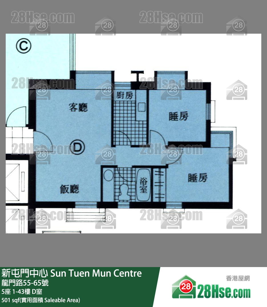 新屯门中心 5座11楼 D室 平面图