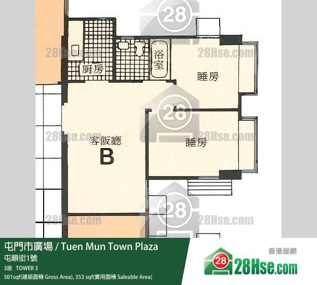 屯门市广场 3座 24楼 B室 平面图 屯门市广场 3座 24楼 B室 平面图