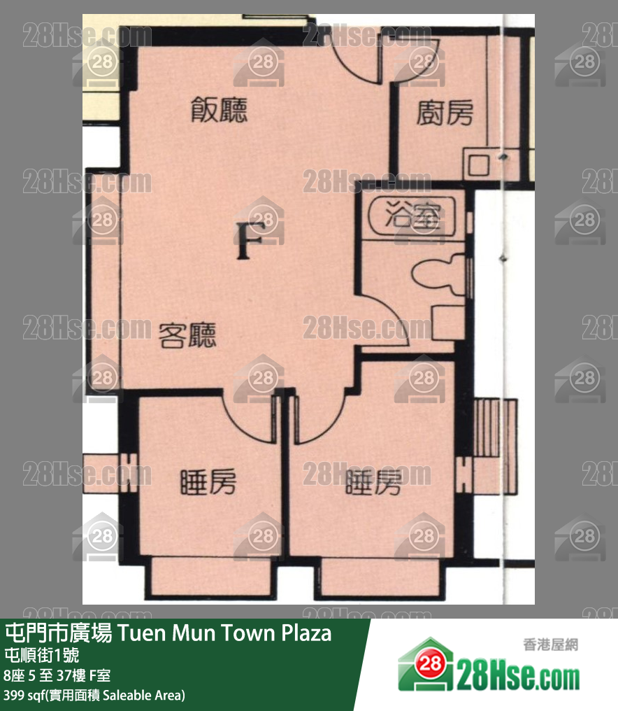 屯門市廣場 8座9樓 F室 平面圖