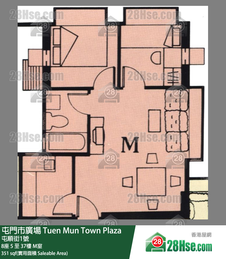 Tuen Mun Town Plaza Unit FloorPlan (Provided by 28Hse)