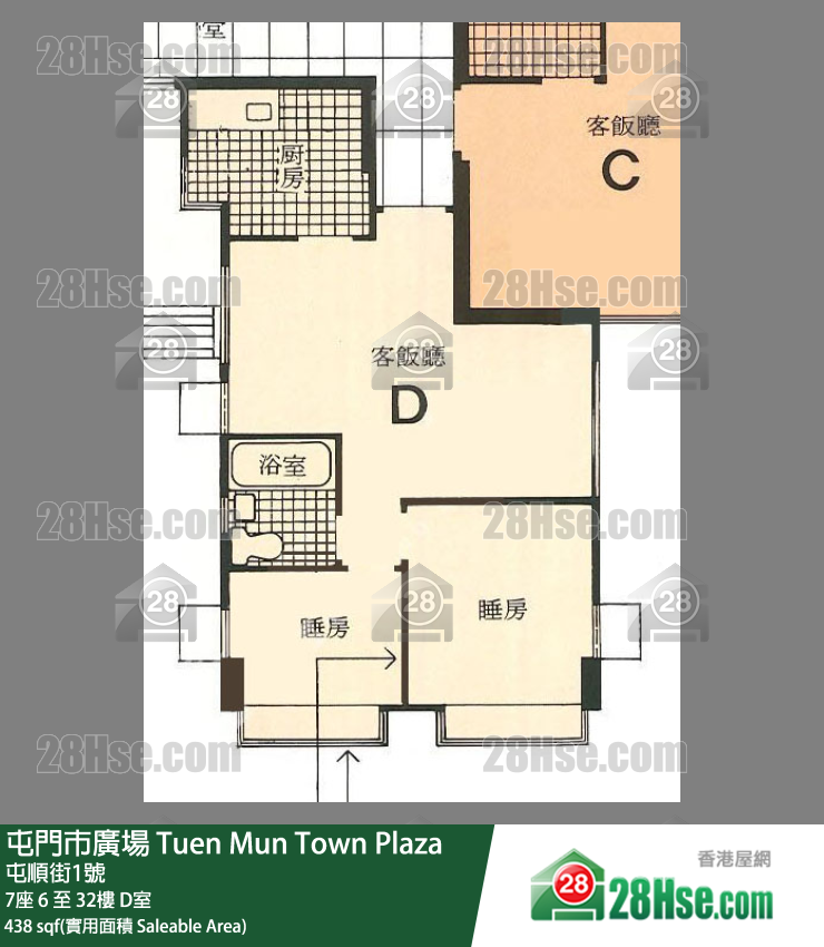 屯門市廣場 7座26樓 D室 平面圖
