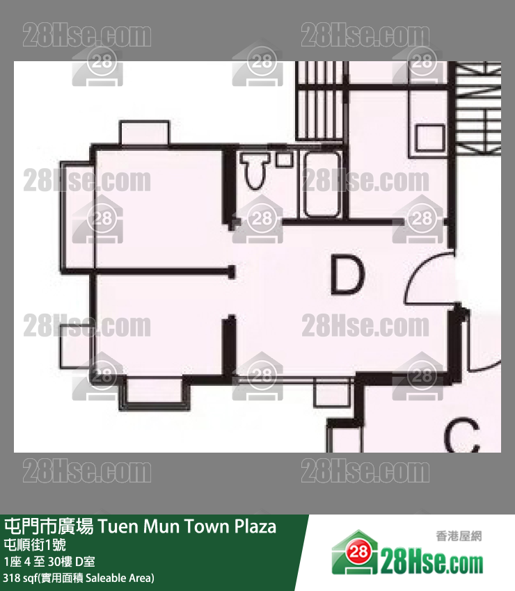 屯門市廣場 1座17樓 D室 平面圖