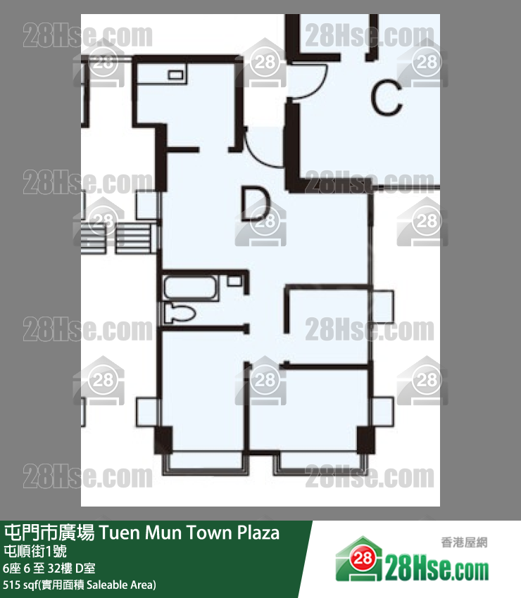 屯門市廣場 6座32樓 D室 平面圖