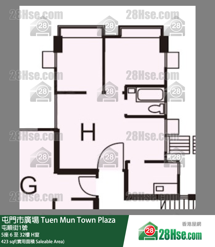 屯門市廣場 5座21樓 H室 平面圖