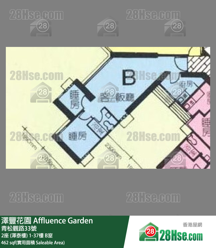 澤豐花園 單位平面圖(由 28Hse 提供) 澤豐花園 單位平面圖(由 28Hse 提供)