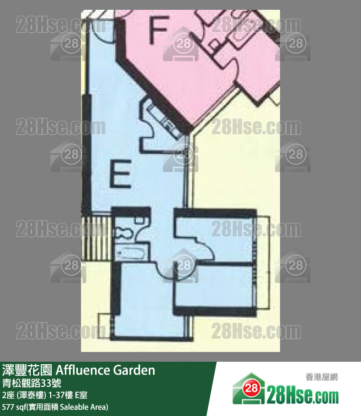 澤豐花園 2座 (澤泰樓)19樓 E室 平面圖