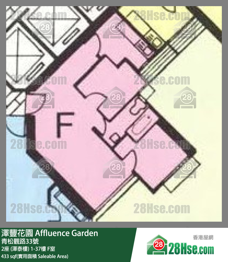 澤豐花園 2座 (澤泰樓)19樓 F室 平面圖
