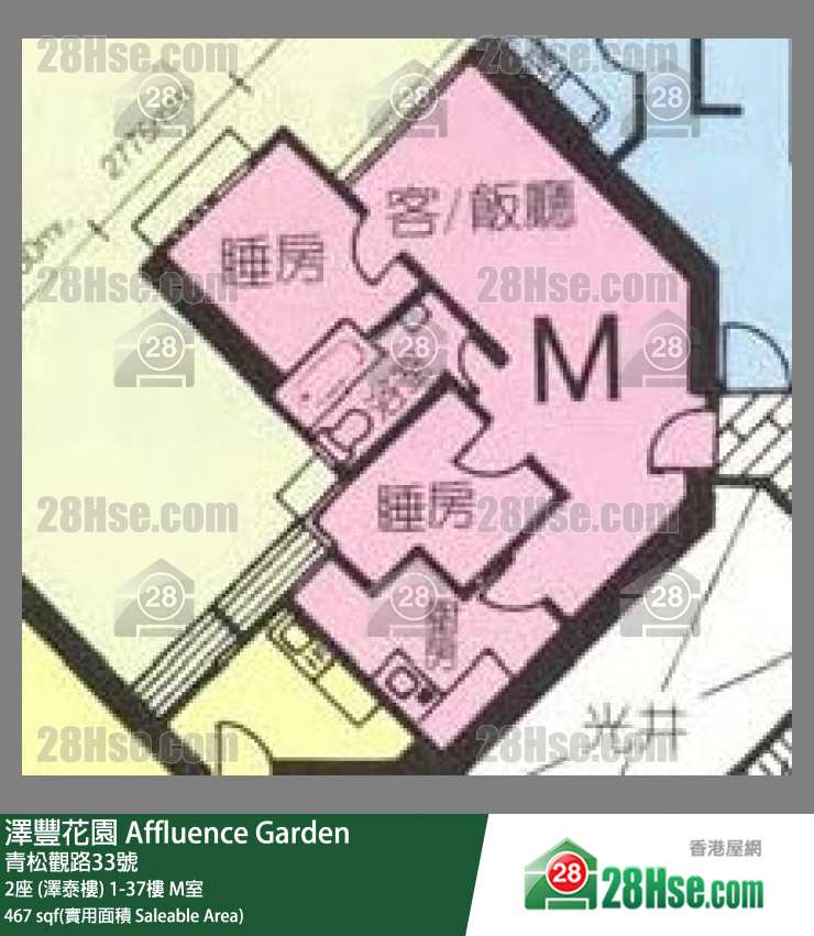 澤豐花園 2座 (澤泰樓) 26樓 M室 平面圖