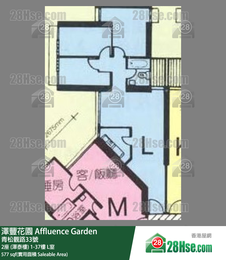 澤豐花園 2座 (澤泰樓)11樓 L室 平面圖