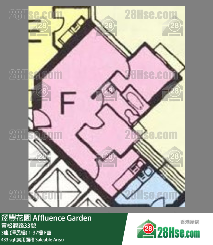 澤豐花園 3座 (澤民樓)1樓 F室 平面圖