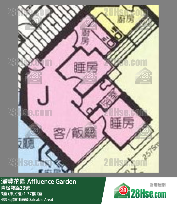 澤豐花園 3座 (澤民樓)1樓 J室 平面圖