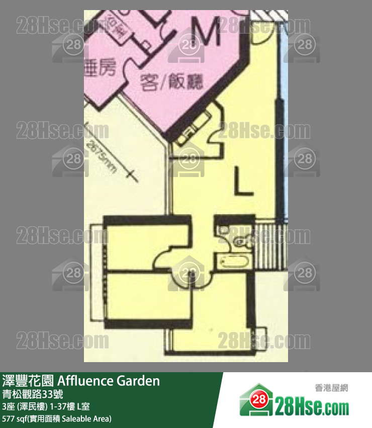澤豐花園 3座 (澤民樓)15樓 L室 平面圖