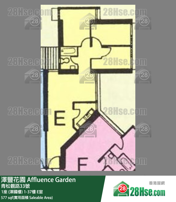 澤豐花園 1座 (澤國樓)19樓 E室 平面圖