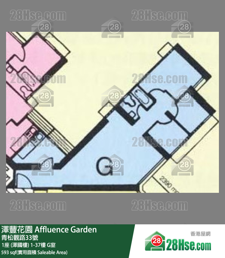 澤豐花園 1座 (澤國樓)19樓 G室 平面圖