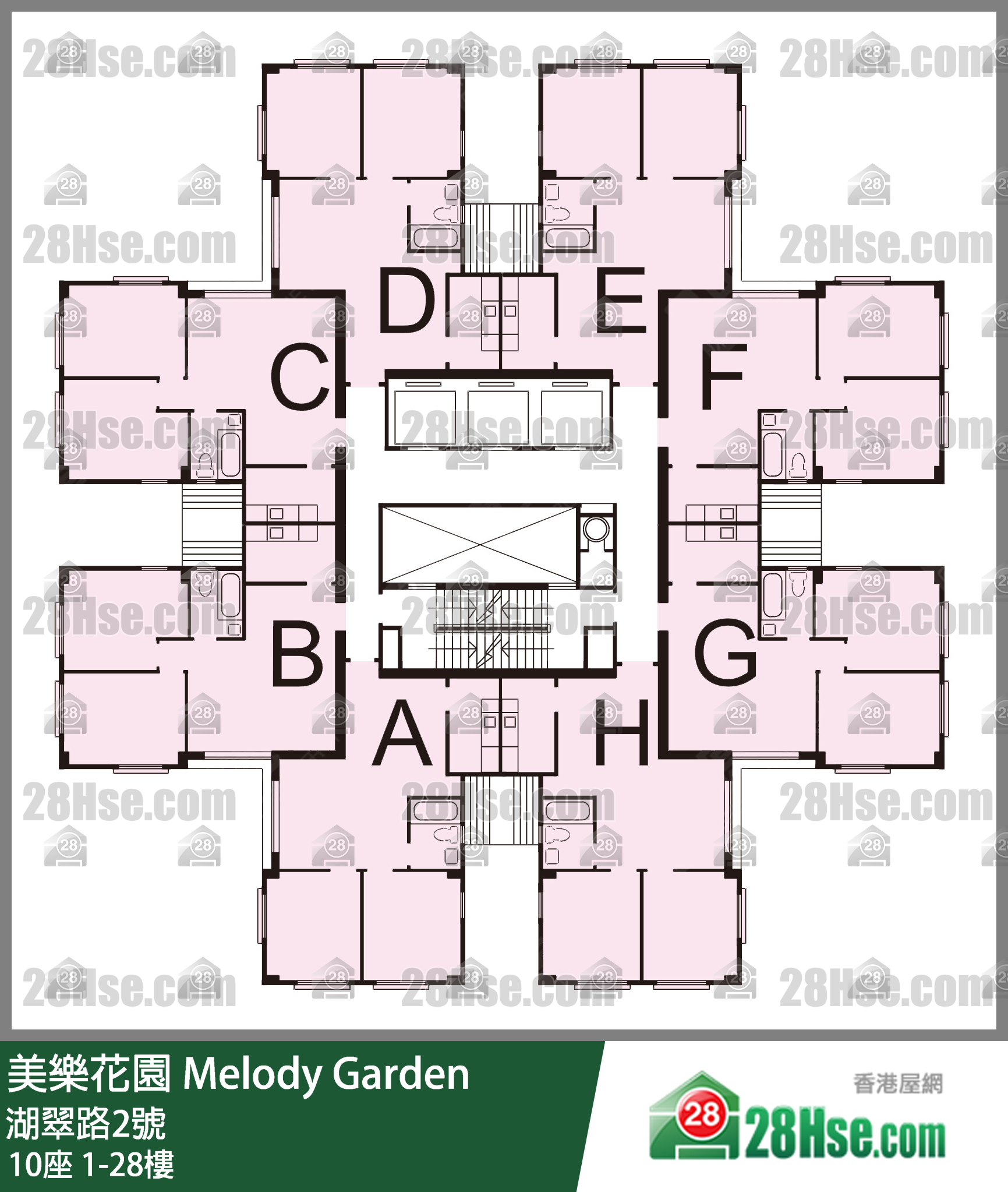 10座 1-28楼 平面图